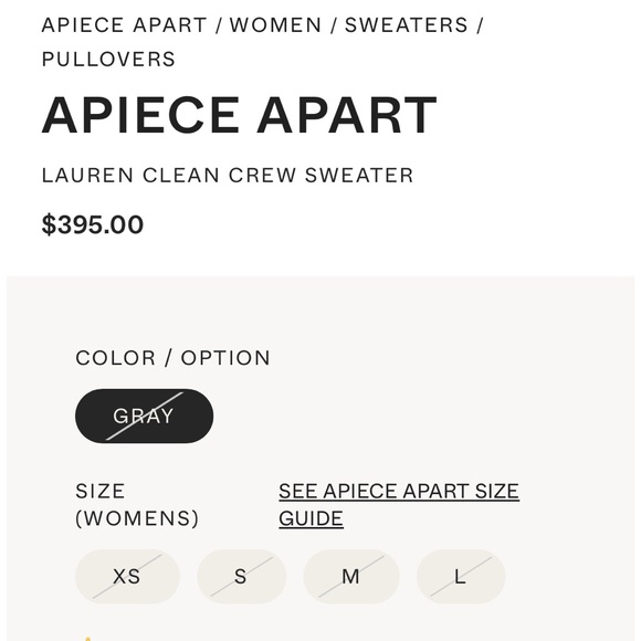 Apiece Apart gray Lauren Clean Wool Crew Sweater Size small. Perfect condition - Picture 3 of 7